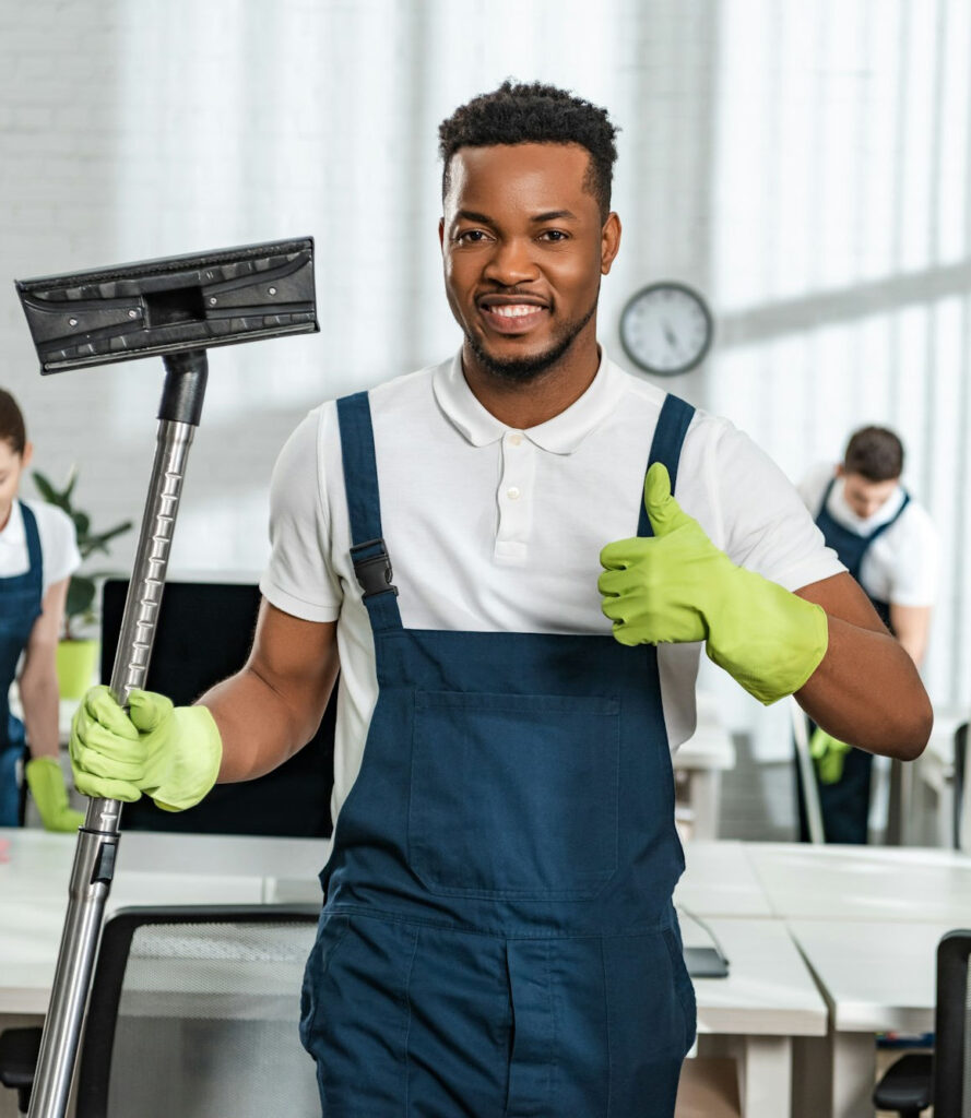 Happy cleaner